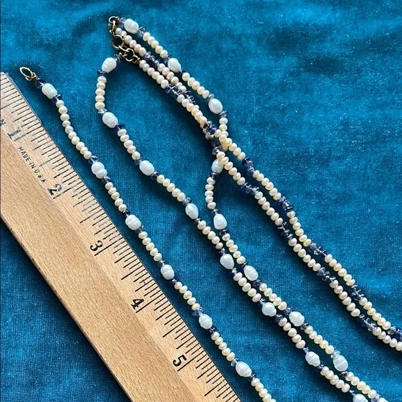 Freshwater Pearl and purple crystal Bead Necklace & bracelet set - Picture 6 of 6